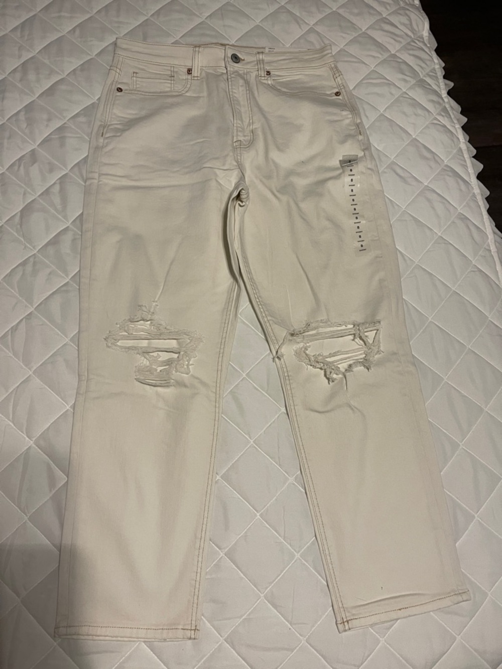 American Eagle Outfitters White Distressed Women's Jeans
